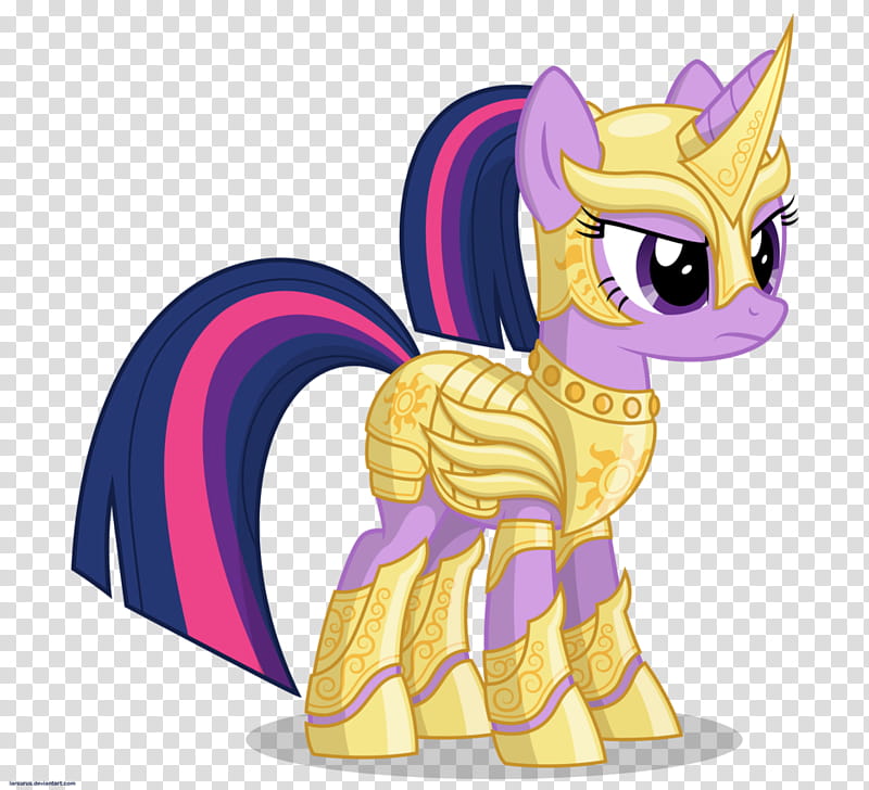 Twilight in armor, My Little Pony Twilight Sparkle earing gold armour transparent background PNG clipart