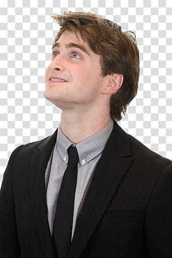 Daniel Radcliffe, man wearing black suit jacket transparent background PNG clipart