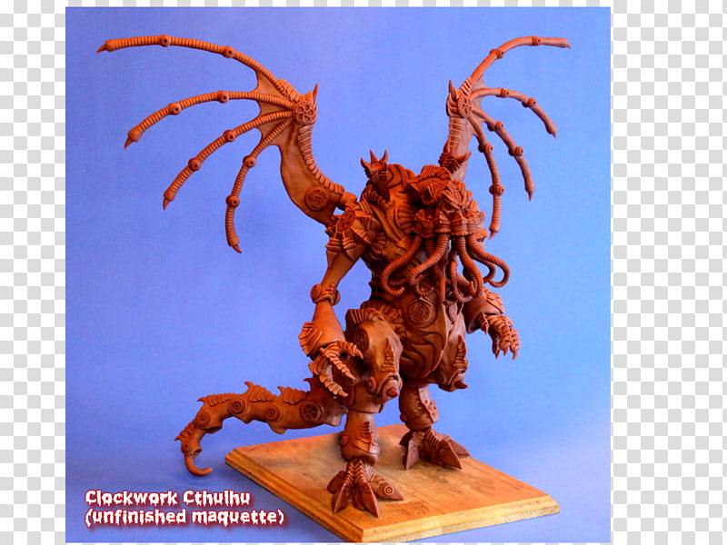 A Clockwork Cthulhu Unfinished Maquette, brown monster illustration transparent background PNG clipart