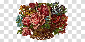 Vintage flower , multicolored flower centerpiece painting transparent background PNG clipart thumbnail