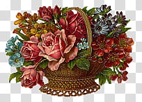 Vintage flower , multicolored flower centerpiece painting transparent background PNG clipart
