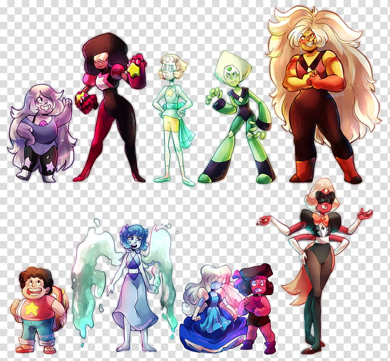 Steven Universe Lineup, Stven Unoiverse characters transparent background PNG clipart