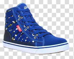 Shoes set, blue and black high-top sneaker transparent background PNG clipart