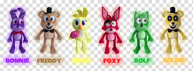 FNaF Toon Character Plushies Cutouts, assorted-color charater transparent background PNG clipart