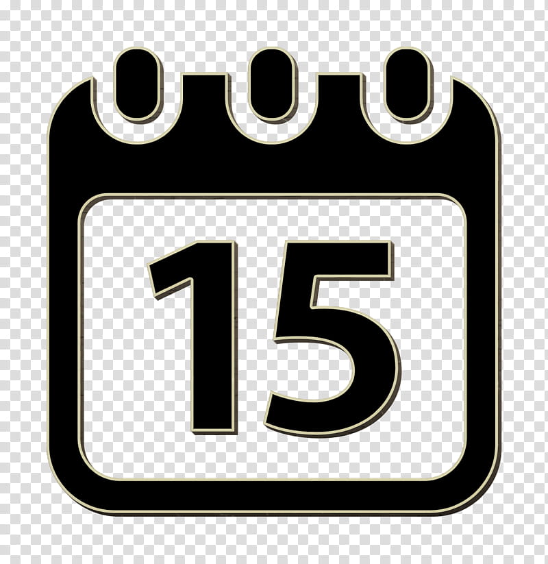 Calendar day 15 icon Airport and travel icon Calendar icon, Tools And Utensils Icon, Text, Logo, Line, Number, Symbol, Square transparent background PNG clipart