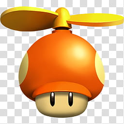 Super Mario Icons, Mario mushroom with propeller art transparent background PNG clipart
