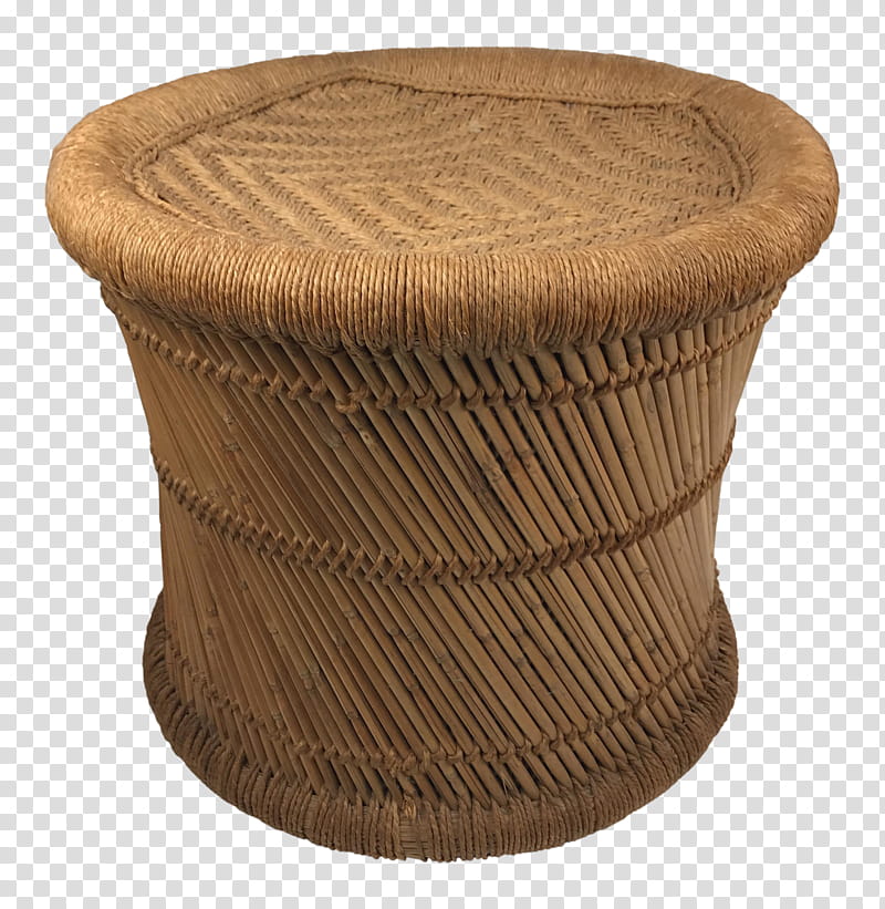 Modern Table Furniture Stool Midcentury Modern Wicker Rattan