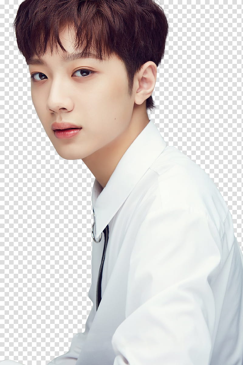 WANNA ONE Part P, man wearing white collared buttoned shirt transparent background PNG clipart