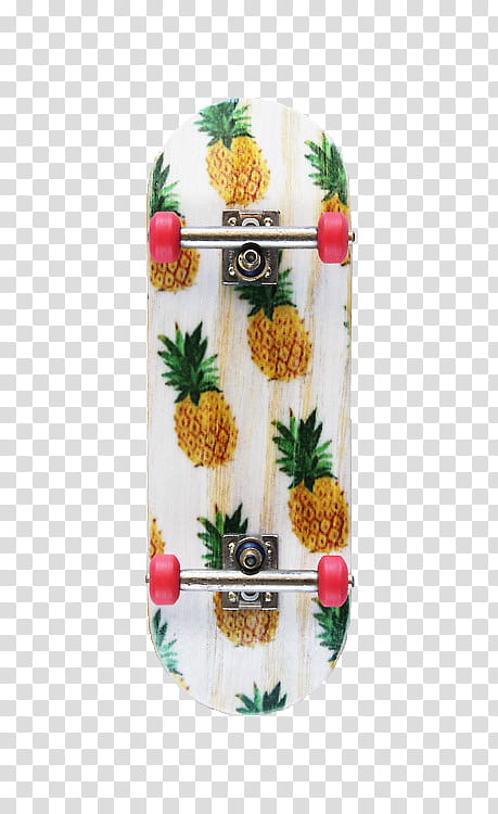 regalito por los , white, yellow, and green pineapple-printed skateboard transparent background PNG clipart