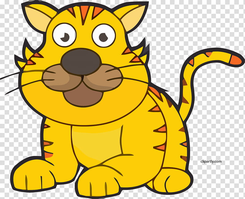Cat And Dog, Tiger, Whiskers, Fan Art, Digital Art, Yellow, Tail, Line transparent background PNG clipart
