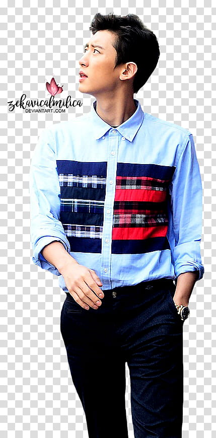 EXO Chanyeol W Korea, man putting his hand in pocket transparent background PNG clipart