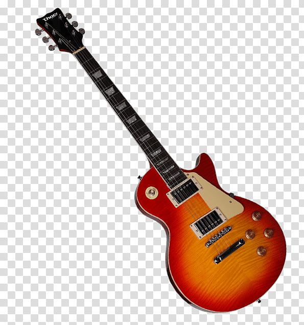 red and orange electric guitar transparent background PNG clipart