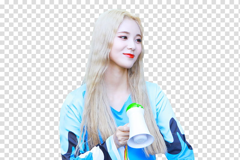 JinSoul LOONA, female Korean star in blue top transparent background PNG clipart