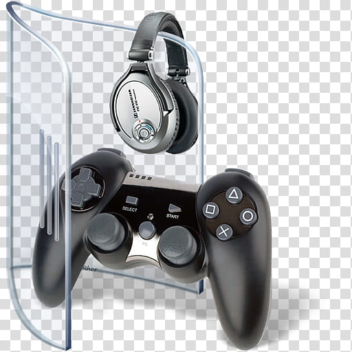 Rhor v Part , black wireless game pad and headphones transparent background PNG clipart
