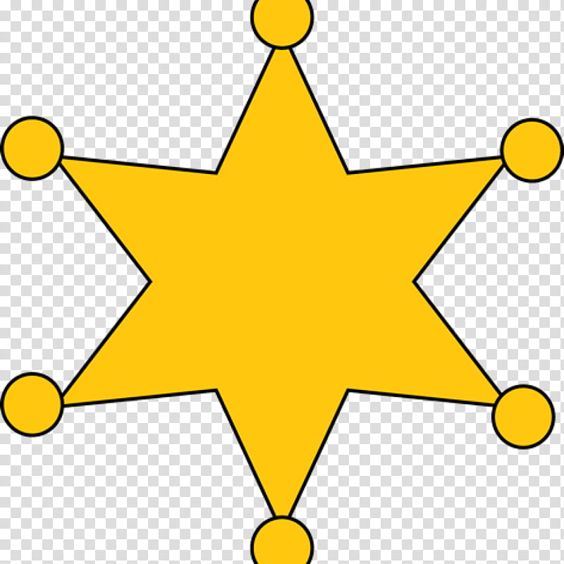 Star Symbol, Sheriff, Badge, Police, Cowboy, Silhouette, Document, Yellow transparent background PNG clipart