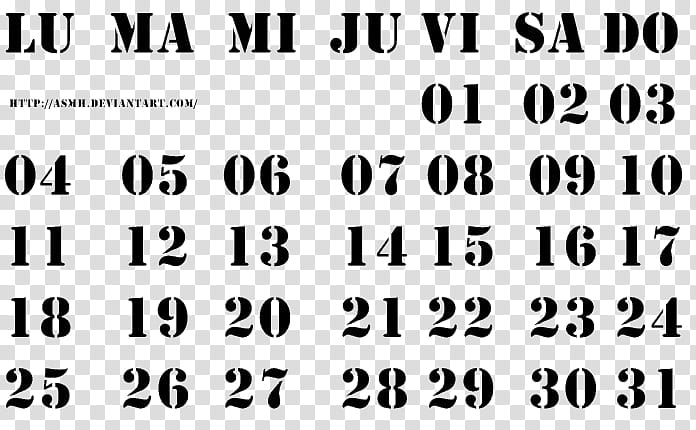 Calendarios , digital letters and numbers transparent background PNG clipart