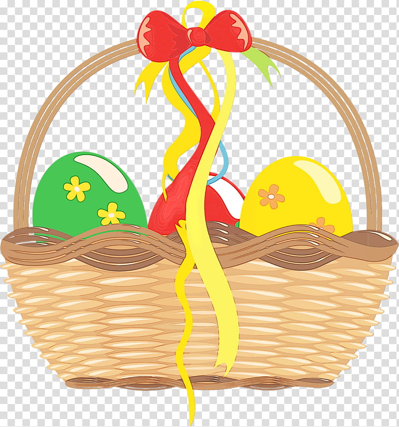 yellow basket gift basket picnic basket storage basket, Watercolor, Paint, Wet Ink, Hamper, Home Accessories, Wicker, Present transparent background PNG clipart