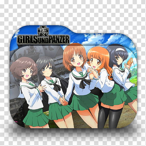 Anime Folder Icon Pack  by Knives, Girls Und Panzer  transparent background PNG clipart