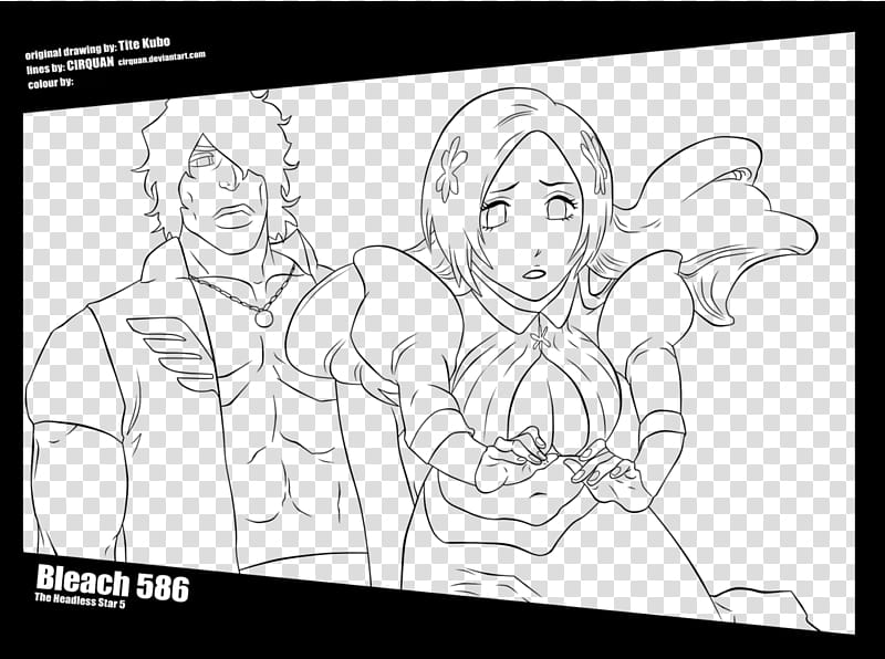 Bleach  Inoue and Sado lineart transparent background PNG clipart