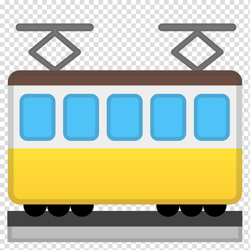 Car Emoji, Trolley, Rail Transport, Noto Fonts, Pictogram, Railroad Car, Yellow, Vehicle transparent background PNG clipart