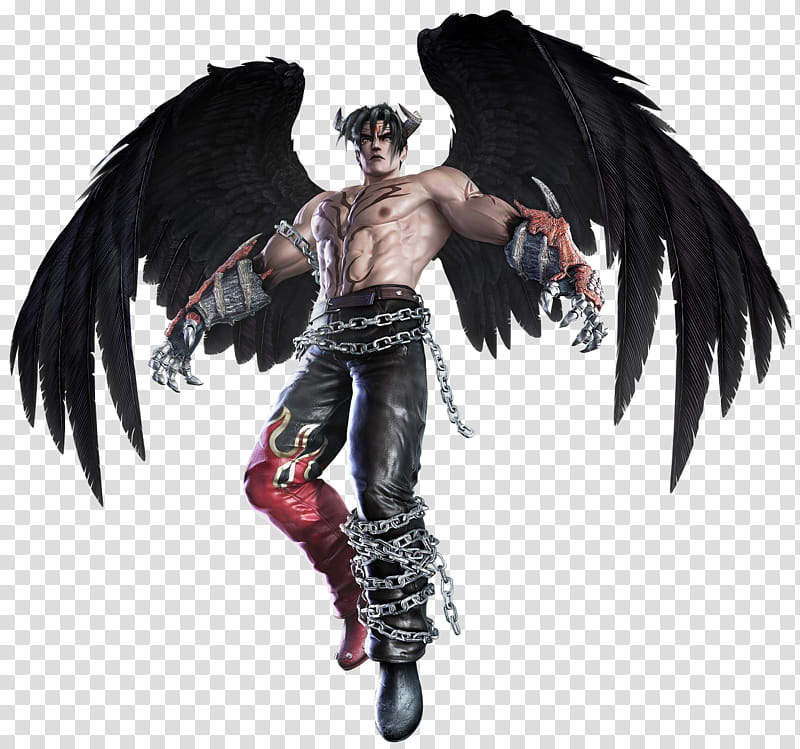 Devil Jin TTT Modified Small, male character with wings transparent background PNG clipart