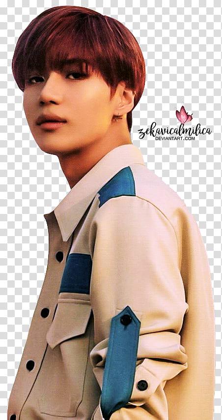 SHINee Taemin The Story Of Light, man wearing blue and white button-up collared shirt while standing transparent background PNG clipart