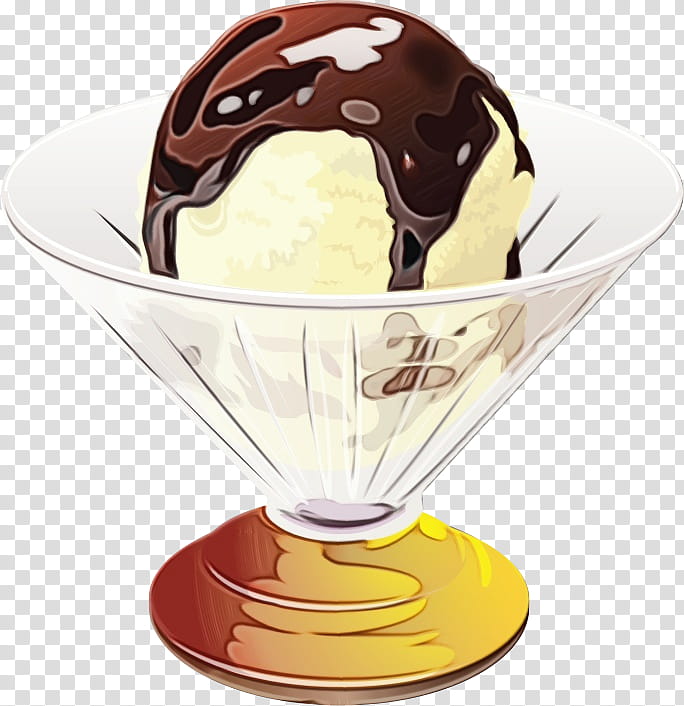 Frozen Food, Sundae, Ice Cream, Dame Blanche, Chocolate Ice Cream, Chocolate Syrup, Flavor, Tableware transparent background PNG clipart