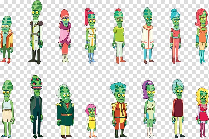 Rick and Morty HQ Resource , alien character art lot transparent background PNG clipart