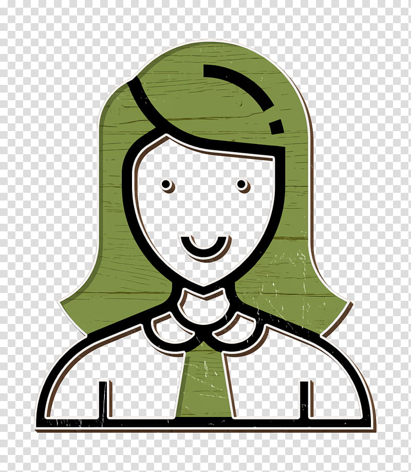 Manager icon Careers Women icon Director icon, Green, Cartoon, Headgear transparent background PNG clipart