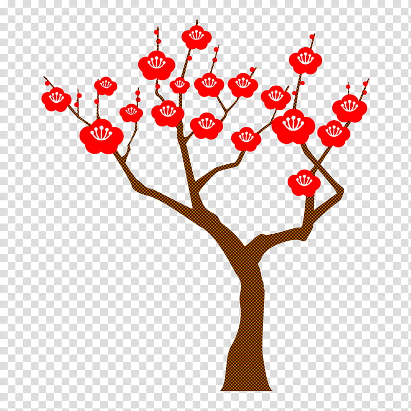 plum tree plum winter flower, Red, Plant, Branch, Plant Stem transparent background PNG clipart