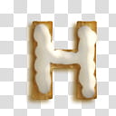 Cookie letters, white and brown letter h decor transparent background PNG clipart