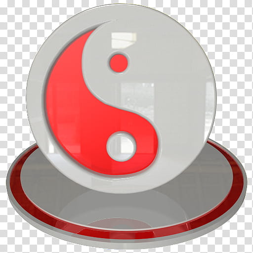 white and red icons set , yin yang red, Yin and Yang D transparent background PNG clipart