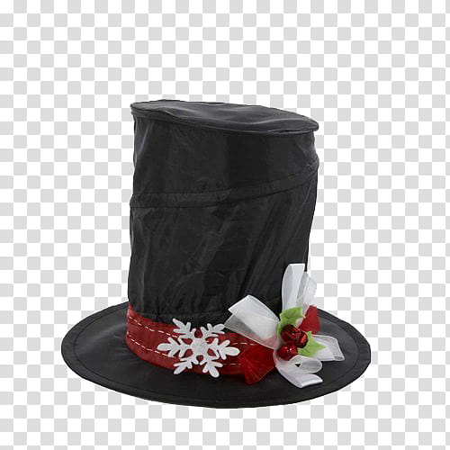 Christmas, black, red, and white Christmas-themed top hat transparent background PNG clipart