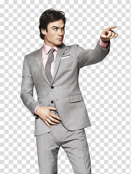 IAN SOMERHOLDER, man wearing gray suit jacket transparent background PNG clipart