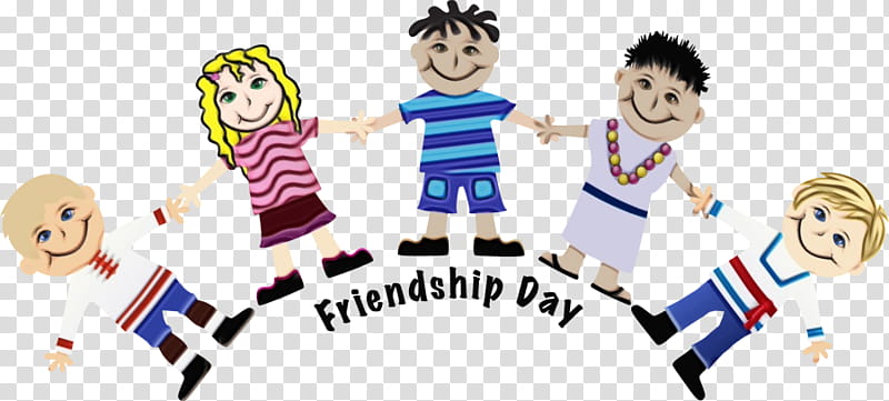 Cartoon Happy Friendship Day, Together, Childrens Day, Holiday, November 14, Girl, World Thinking Day, Datas Comemorativas transparent background PNG clipart