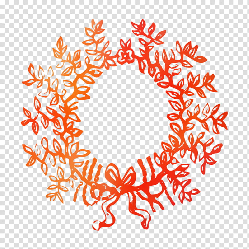 Leaf Wreath, Line, Point, Red, Orange, Circle transparent background PNG clipart