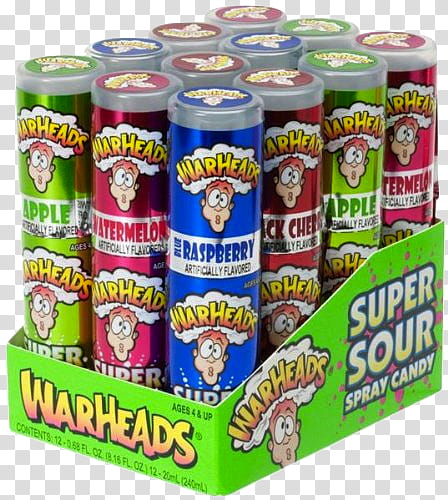 Moregii Fatty, Warheads Super Sour spray candy lot transparent background PNG clipart