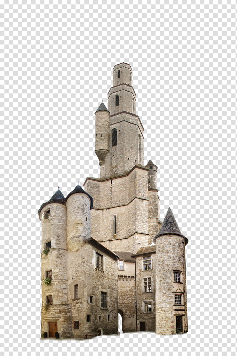 Fantasy Tower , grey concrete castle illustration transparent background PNG clipart