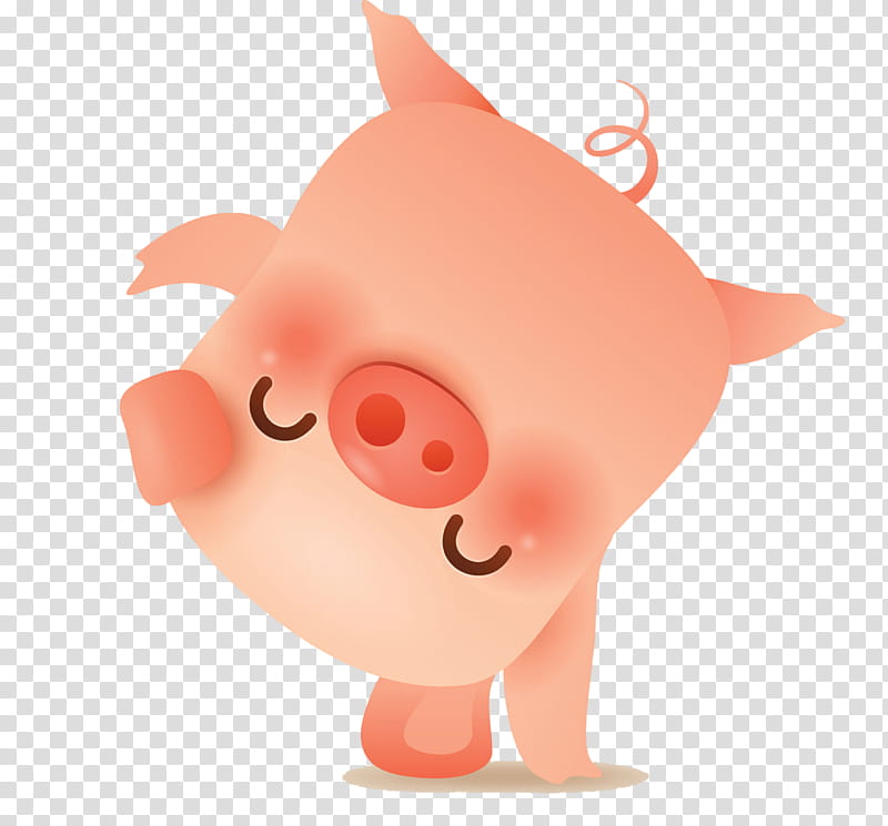 cute pig, Nose, Pink, Cartoon, Suidae, Snout, Live, Smile transparent background PNG clipart