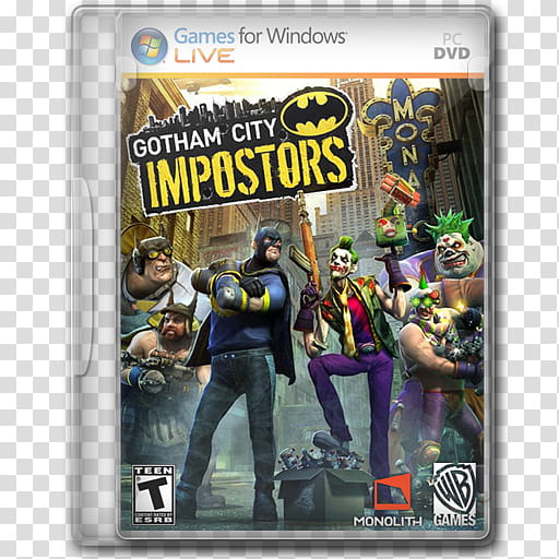 Game Icons , Gotham-City-Impostors, Gotham City Impostors PC DVD game case transparent background PNG clipart