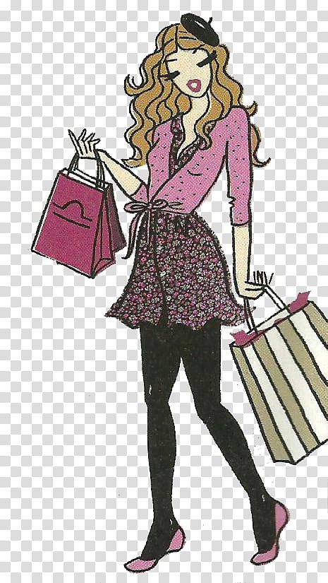 Fashion Girls , woman holding shopping bags transparent background PNG clipart