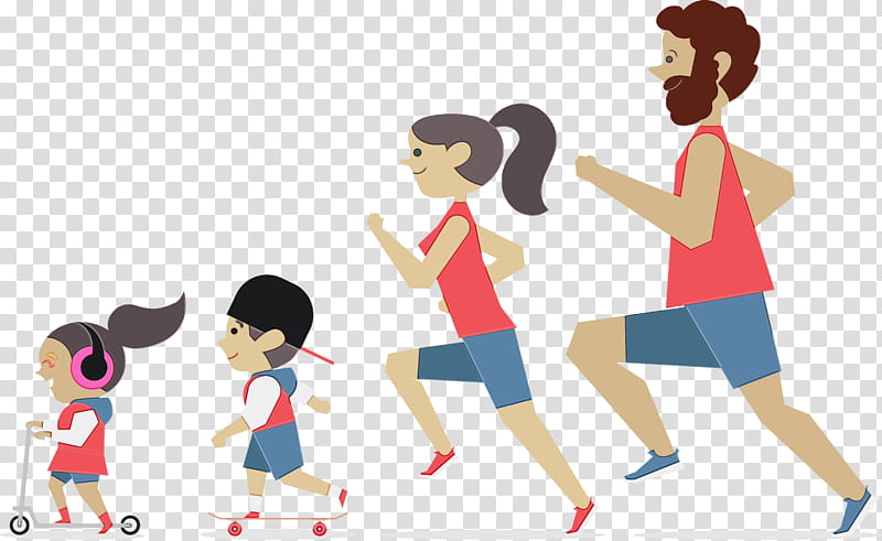 Kids Running Silhouette, Watercolor, Paint, Wet Ink, Flat Design, People, Child, Cartoon transparent background PNG clipart