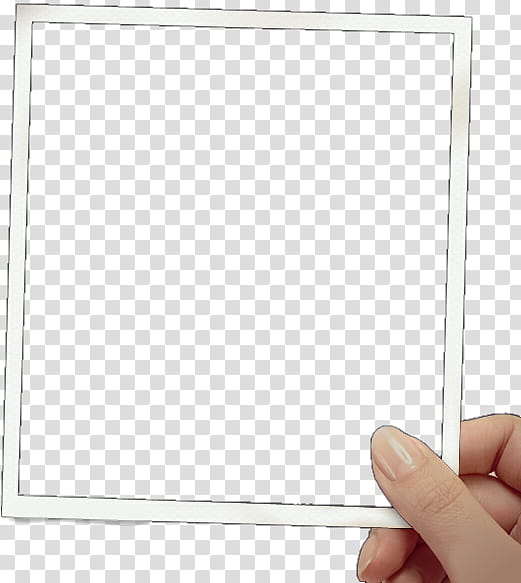 Polaroid with a hand, person holding white framed illustration transparent background PNG clipart