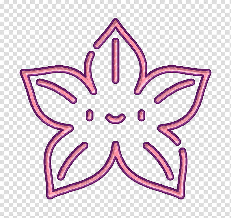 Flower icon Tropical icon, Pink, Star, Petal, Sticker transparent background PNG clipart