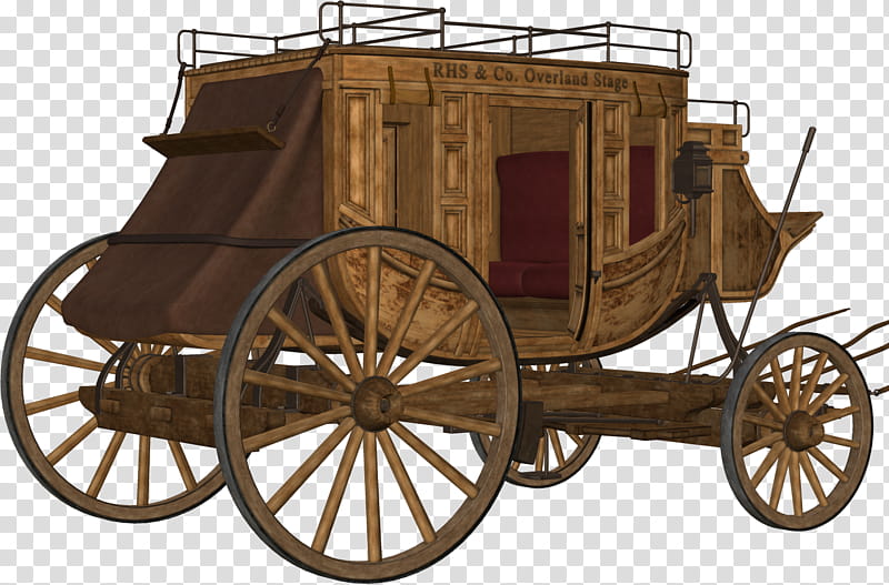 Twins Poser , brown wooden carriage transparent background PNG clipart