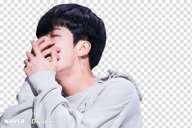 Seokjin BTS, man covering mouth transparent background PNG clipart