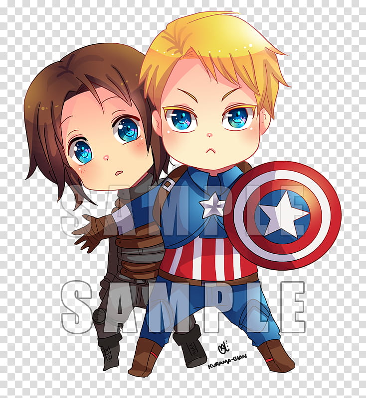 -, Captain America Civil War : Stucky chibi,- transparent background PNG clipart