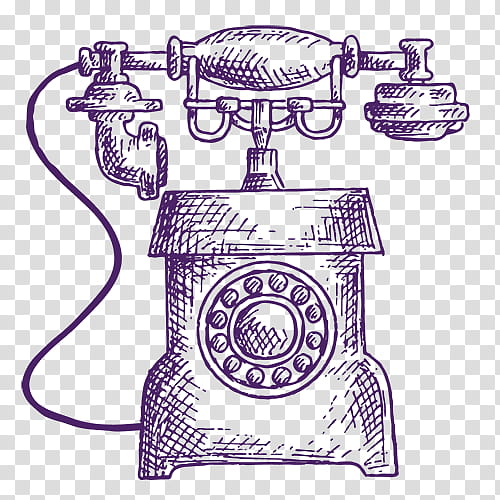 Home, Telephone, Rotary Dial, Drawing, Home Business Phones, Banco De ns, Candlestick Telephone, Purple transparent background PNG clipart