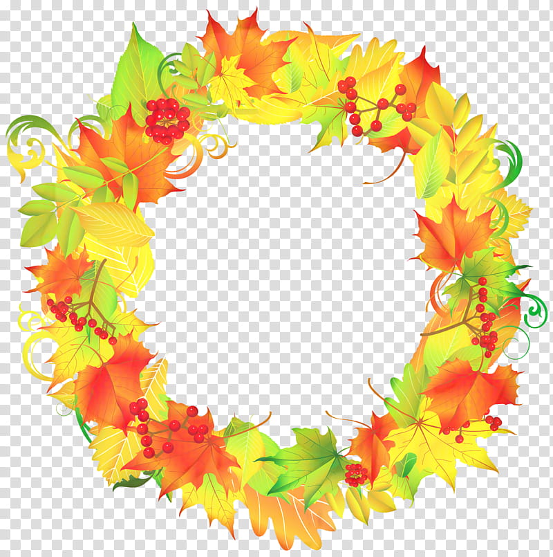 Autumn Wreath, Leaf, Leaf Wreath, Autumn Leaf Color, Garland, Lei, Plant, Circle transparent background PNG clipart
