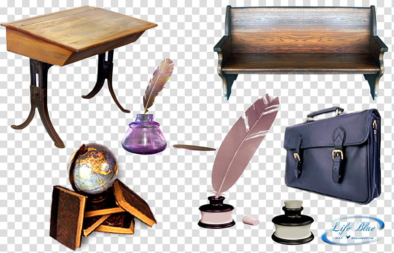 Old times, assorted-color items transparent background PNG clipart